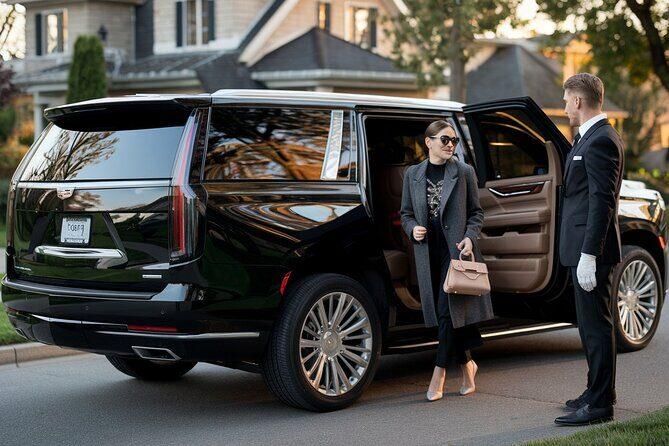 Jet black Chevrolet Suburban executive SUV presented for chauffeured service in Toronto